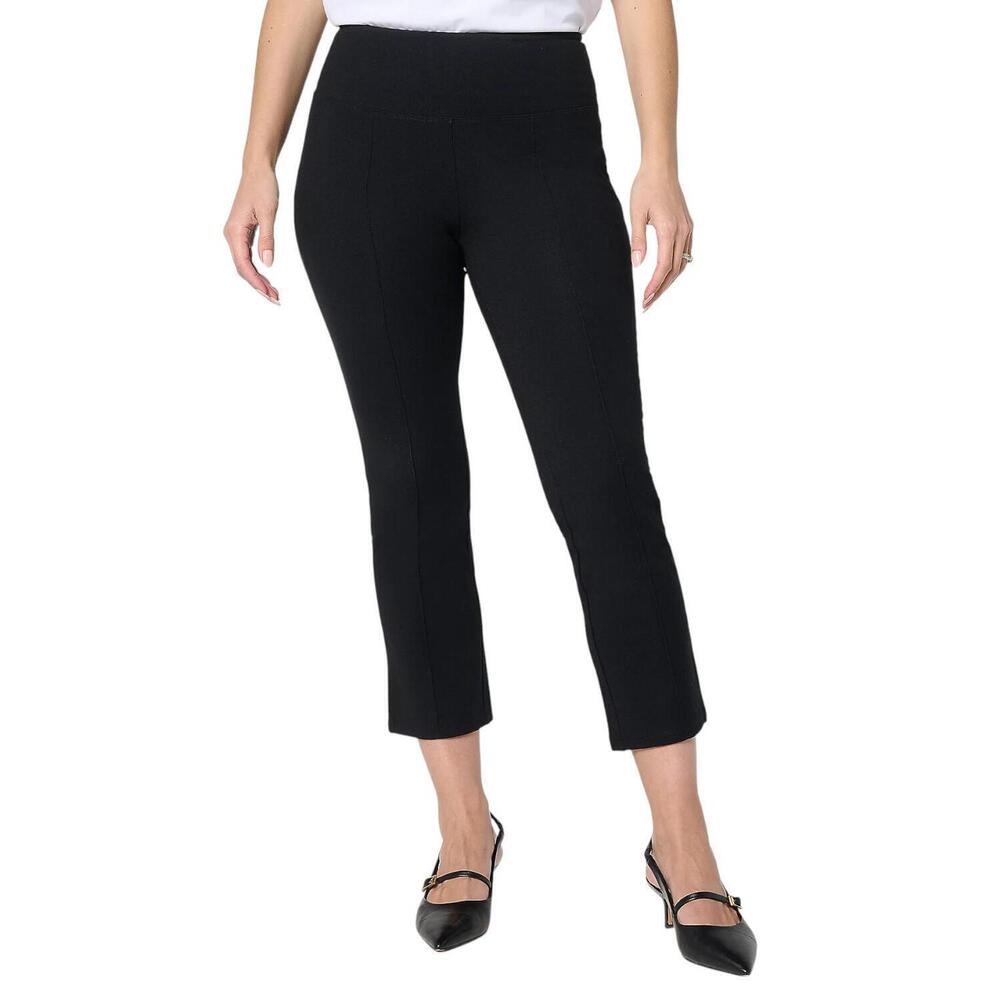 Women with Control Tummy Control Straight Leg Crop Pants Black - Regular
